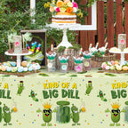 ArianQicult Pickle Party Tablecloths – 3-Pack Cucumber Birthday Table Covers, Disposable