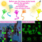 Armaytoy Glow-in-the-Dark Sticky Hands 28-Pack with Valentine Cards – Kids Party Favors