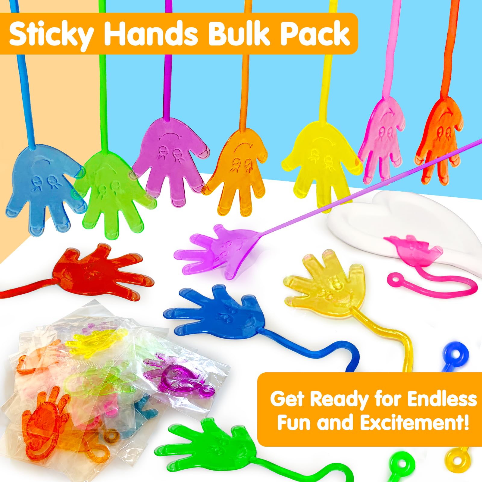 Armaytoy 20-Pack Sticky Hands – Kids Party Favors, Prizes & Goody Bags (Bulk)