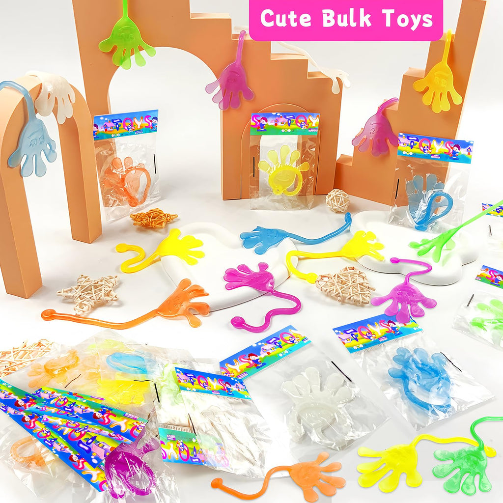 Armaytoy Glow-in-the-Dark Sticky Hands 28-Pack with Valentine Cards – Kids Party Favors