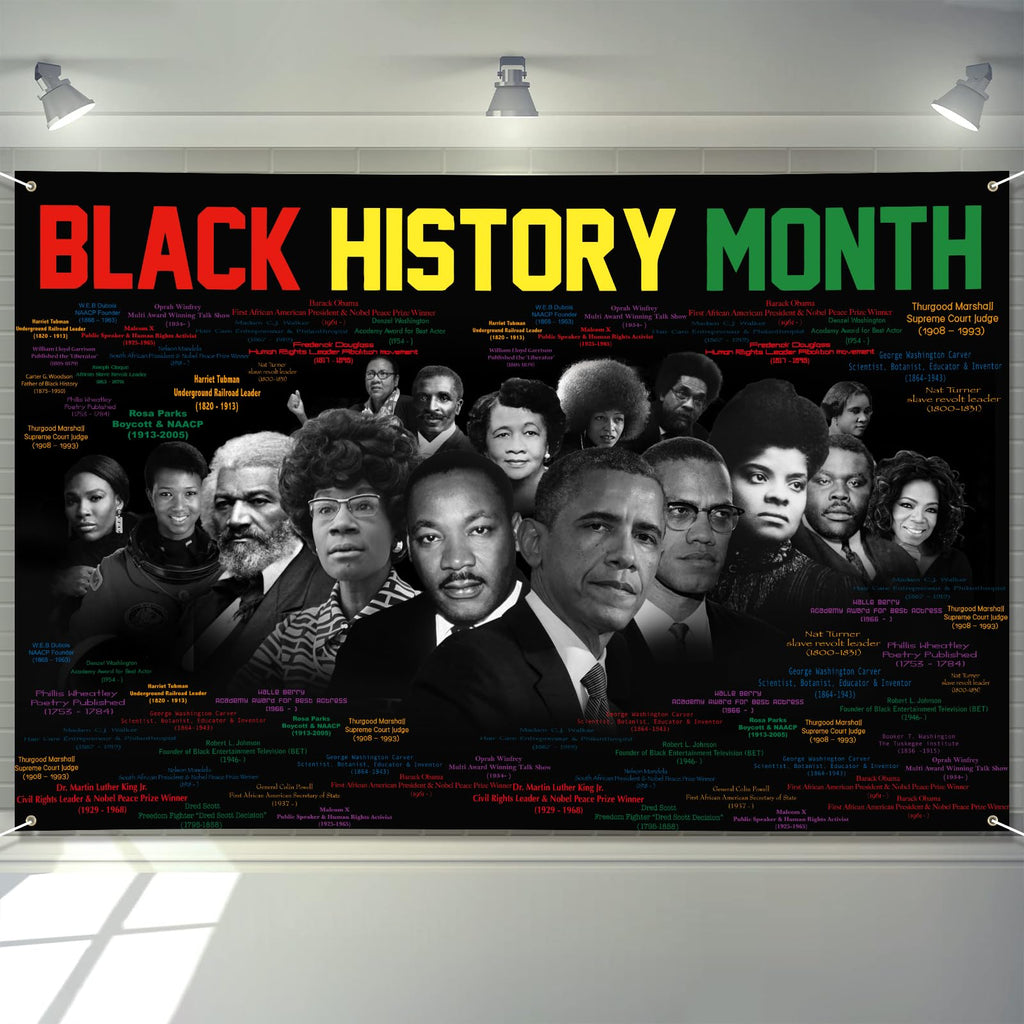 Arosche Black History Month Banner 72x48 — Indoor Outdoor Photo Backdrop & Decor