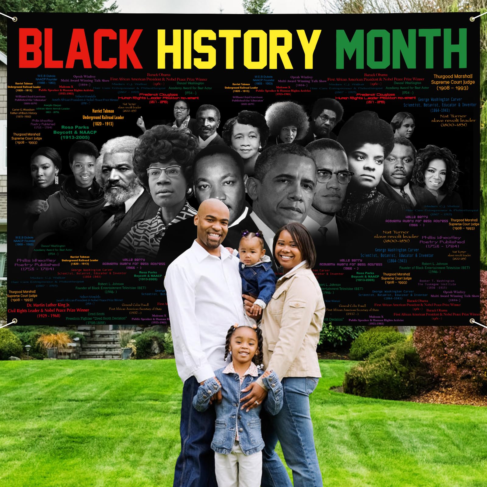 Arosche Black History Month Banner 72x48 — Indoor Outdoor Photo Backdrop & Decor