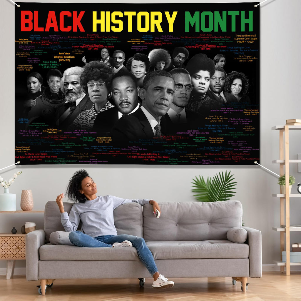 Arosche Black History Month Banner 72x48 — Indoor Outdoor Photo Backdrop & Decor