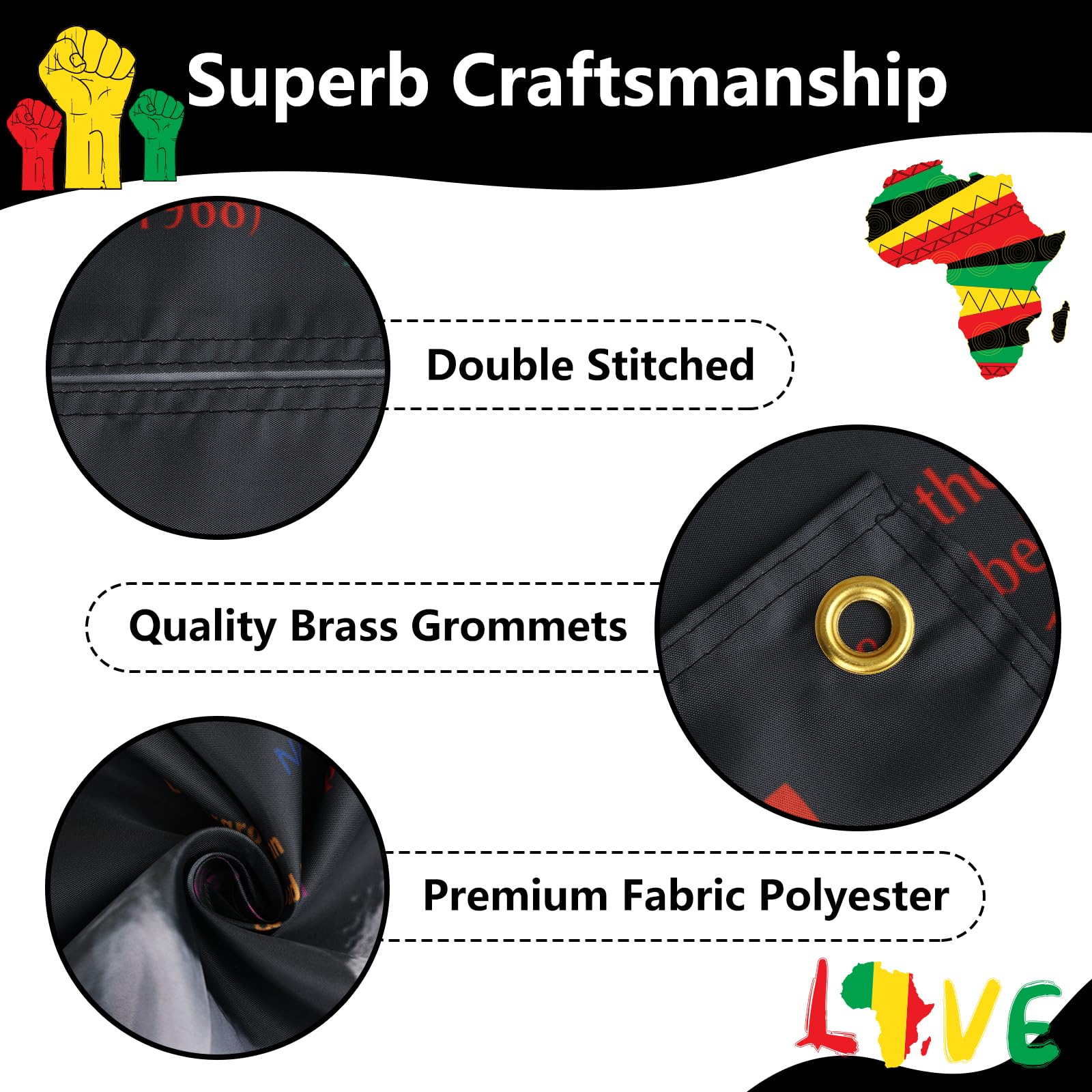 Arosche Black History Month Banner 72x48 — Indoor Outdoor Photo Backdrop & Decor