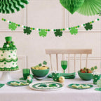 Arosche St Patrick's Day Felt Pompom Banner – Pre-Assembled Shamrocks & Gold Beads