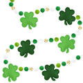 Arosche St Patrick's Day Felt Pompom Banner – Pre-Assembled Shamrocks & Gold Beads