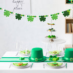 Arosche St Patrick's Day Felt Pompom Banner – Pre-Assembled Shamrocks & Gold Beads