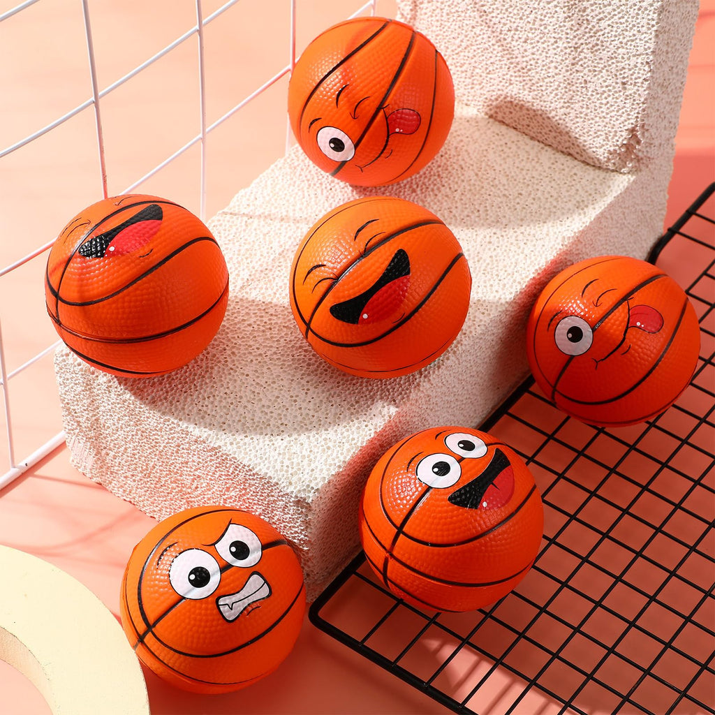 Arrowbash 24 Pcs 2.5'' Face Basketball Stress Balls – Mini Squeeze Foam Toys for Stress Relief, Gifts & Party Favors