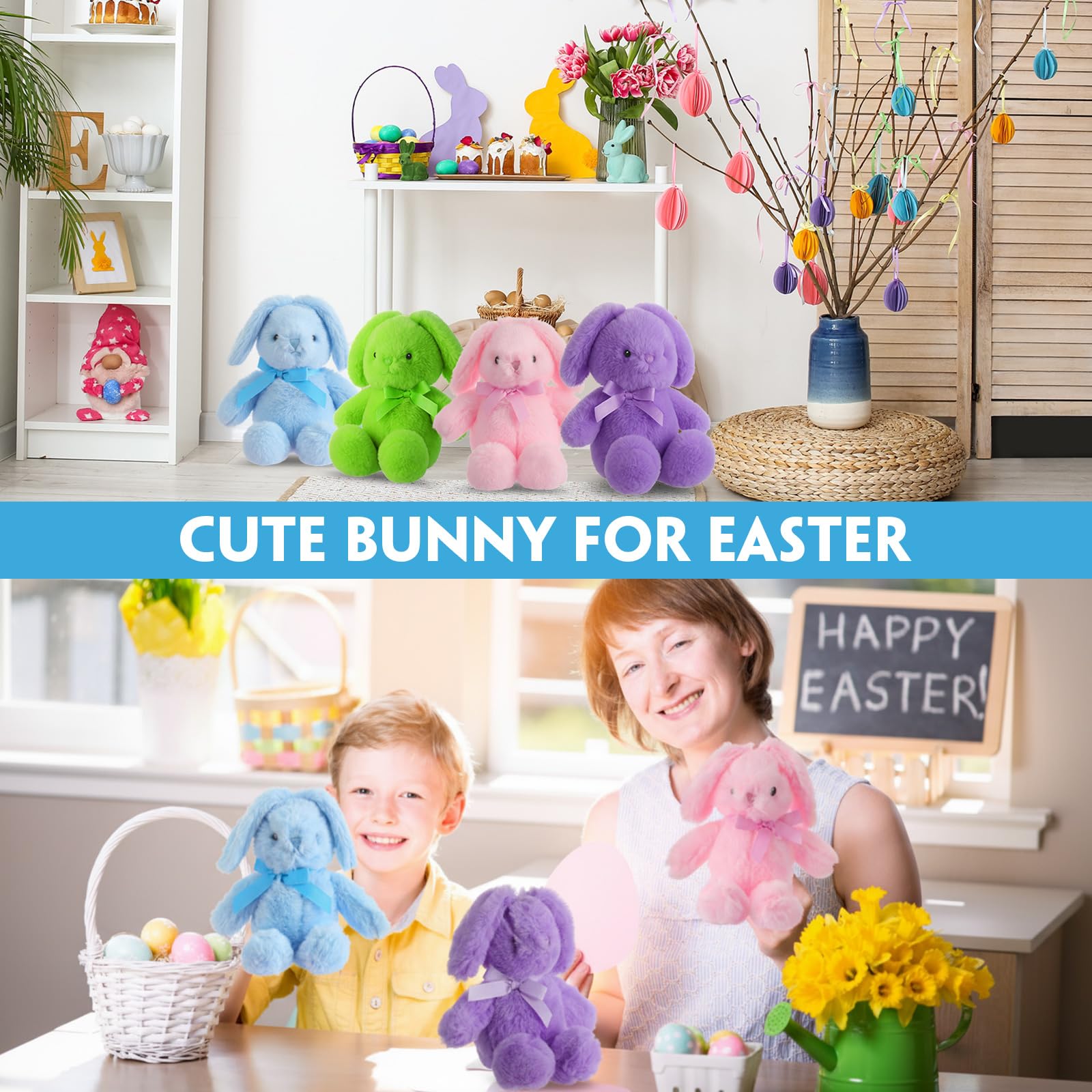 Arrowbash 24-Pack 12-Inch Plush Easter Bunnies – Soft Stuffed Toys for Gifts, Decor and Party Fun