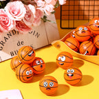 Arrowbash 24 Pcs Mini Face Basketball Stress Balls – PU Foam Squeeze Toys for Stress Relief, Party Favors, and Gifts