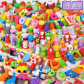 Arscniek 140-Pack Animal Erasers for Kids – Take-Apart Mini Pencils, Desk Pets & Party Favors