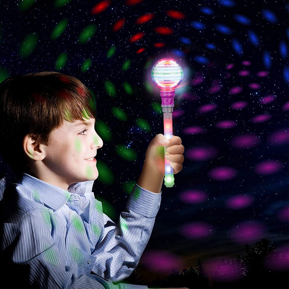 ArtCreativity Light Up Wand – 14-Inch LED Spinning Toy with Batteries Included, Perfect Party Favor
