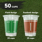 ArtCreativity 50 Pcs 16oz Football Party Cups – Super Bowl Disposable Cups