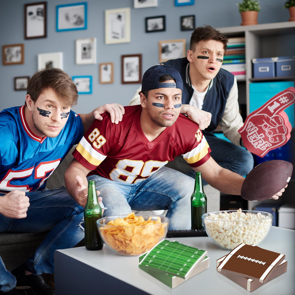 ArtCreativity 80 Pack Football Field Napkins – 5x5in, 2-Ply, Game Day Party Supplies