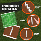ArtCreativity 80 Pack Football Field Napkins – 5x5in, 2-Ply, Game Day Party Supplies
