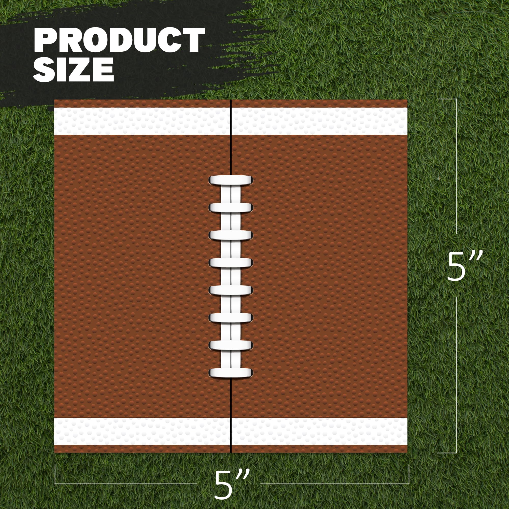ArtCreativity 80 Pack Football Field Napkins – 5x5in, 2-Ply, Game Day Party Supplies