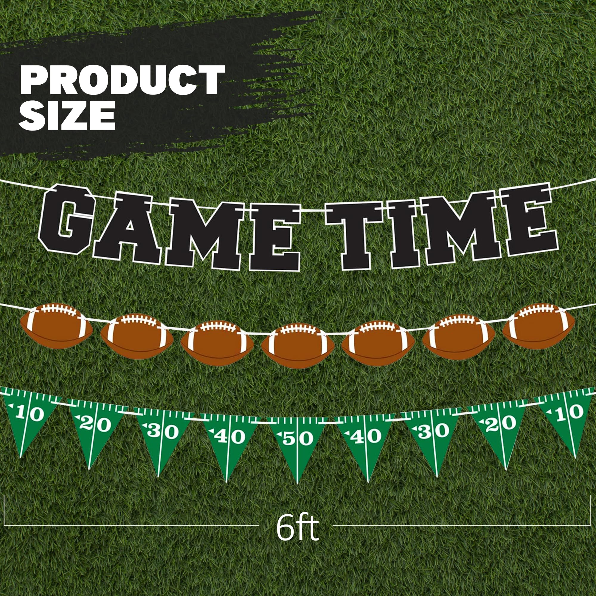 ArtCreativity Game Time Football Banner Set of 3 – Customizable Pennant Flags for Tailgate & Party Decor