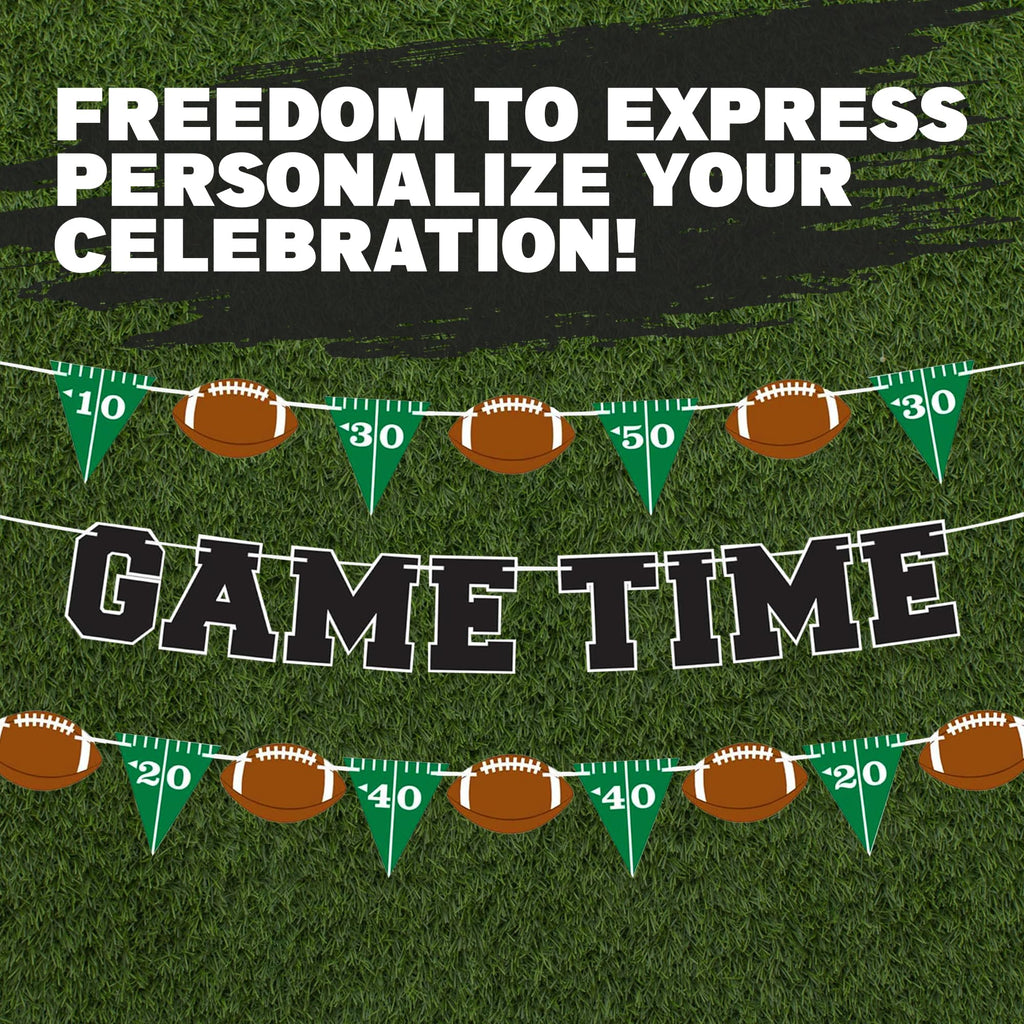 ArtCreativity Game Time Football Banner Set of 3 – Customizable Pennant Flags for Tailgate & Party Decor