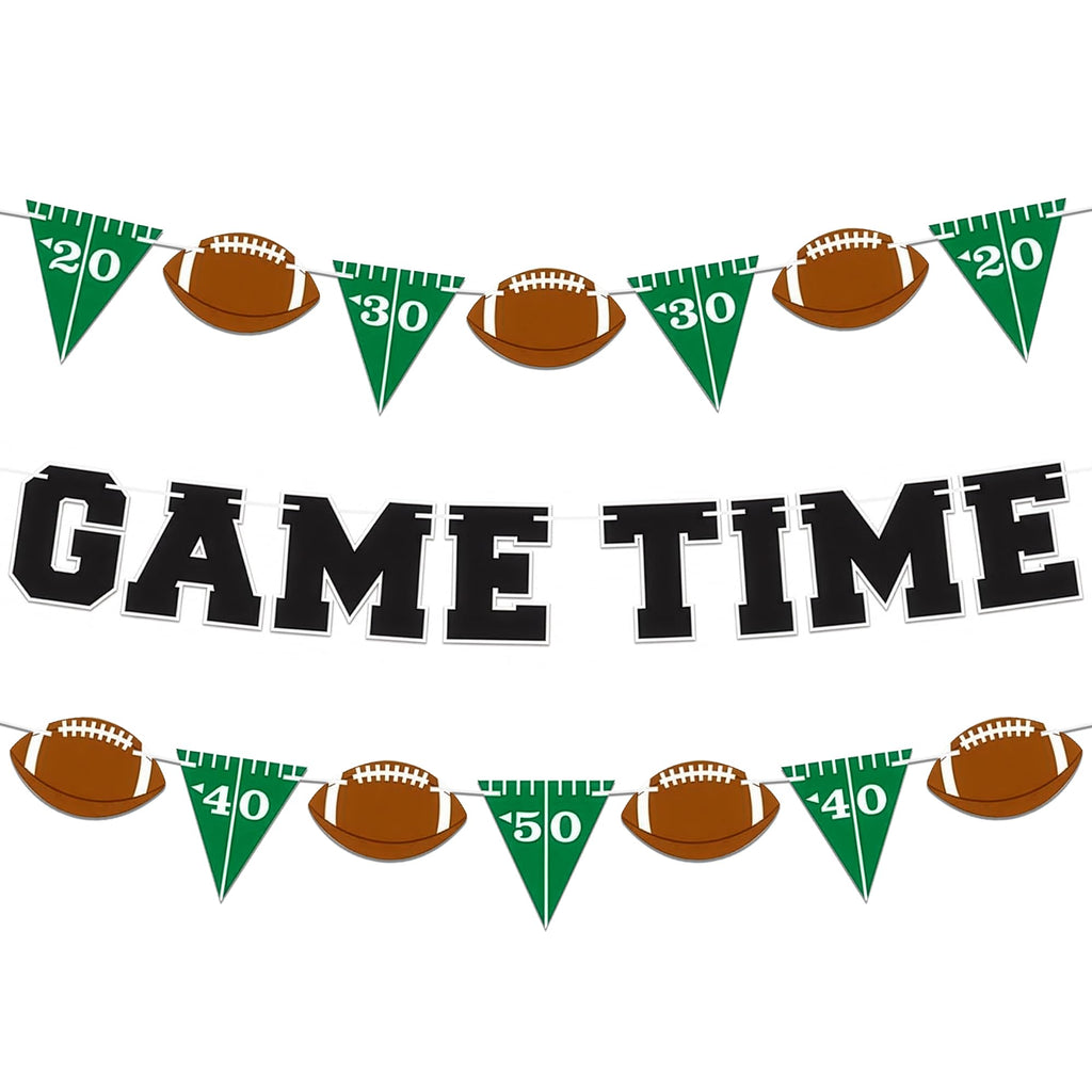 ArtCreativity Game Time Football Banner Set of 3 – Customizable Pennant Flags for Tailgate & Party Decor