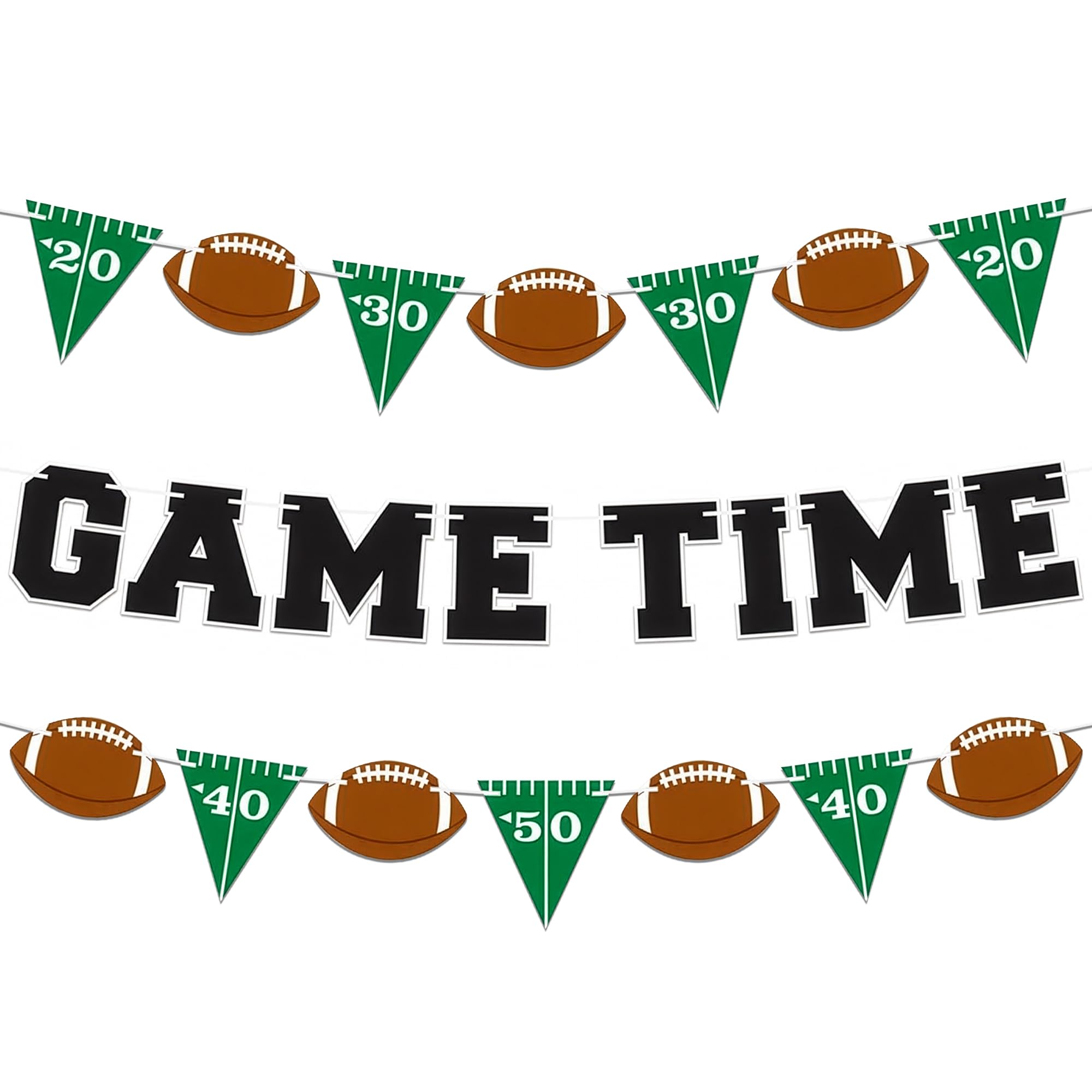 ArtCreativity Game Time Football Banner Set of 3 – Customizable Pennant Flags for Tailgate & Party Decor