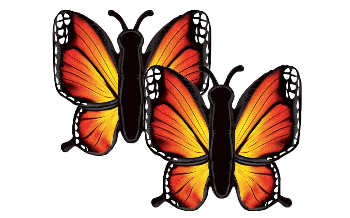 Artisan Owl Set of 2 Orange Butterfly Jumbo 46in Foil Balloons