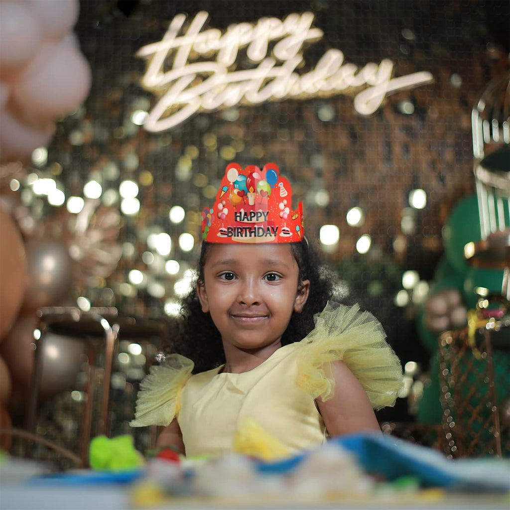 ARTLYMERS Birthday Crowns for Kids – 30-Pack Assorted Paper Party Hats with Adjustable Elastic, Reusable Classroom & Party Decor