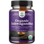 High Strength Organic Ashwagandha Supplements - Mood Support & Hormone Balance | 120 Ct