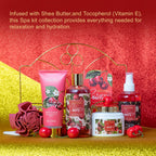 ASINING Bath & Body Basket Set Cherry Fragrance – Spa Gift Kit for Women