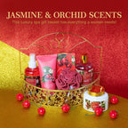 ASINING Bath & Body Basket Set Cherry Fragrance – Spa Gift Kit for Women