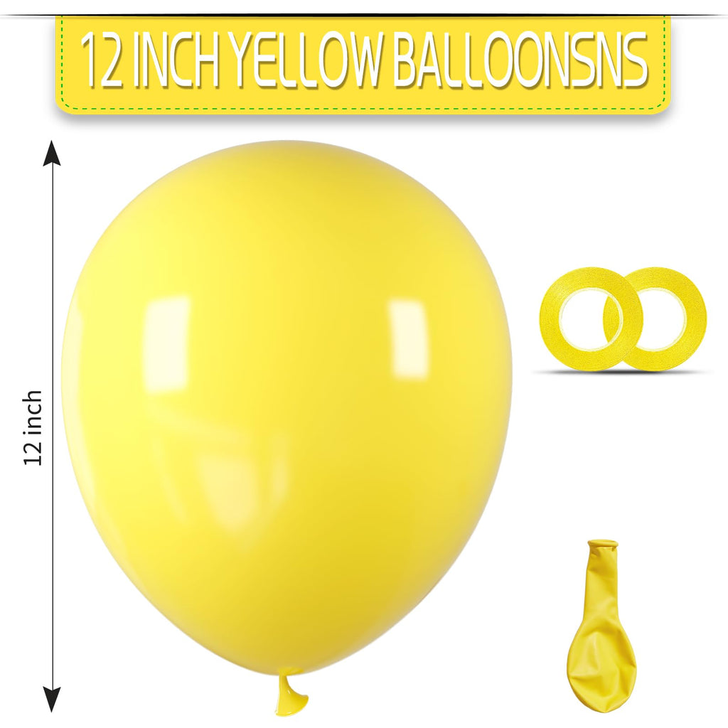 ASIYUHY Yellow Balloon Pack – 100 x 12in Latex Balloons for Party Decor