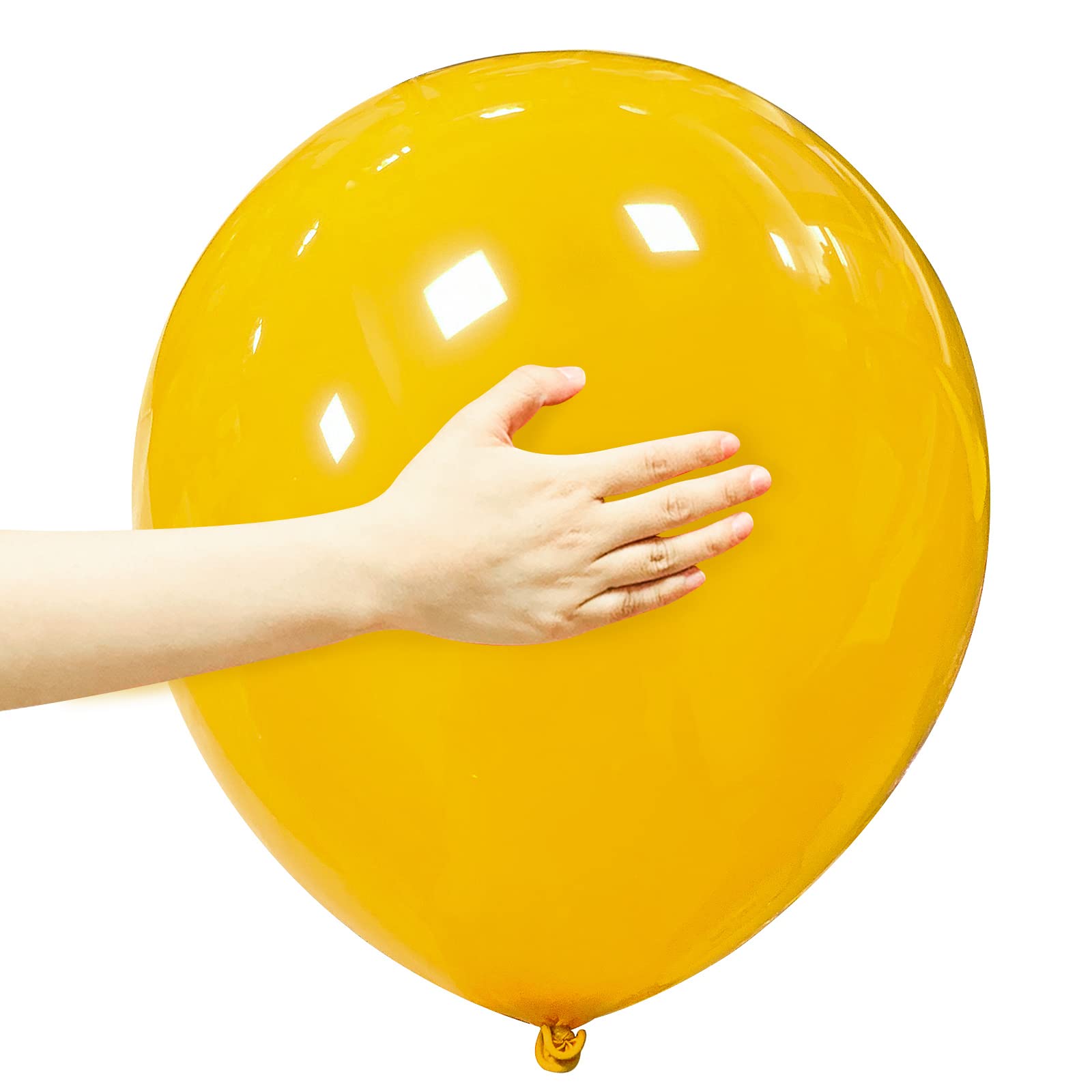 ASIYUHY 18 Inch Yellow Balloons — 12 Pack Large Latex Balloons for Weddings, Birthdays, Baby Showers