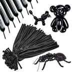 ASIYUHY 260-Long Balloons 100 Pack – Black Thick Latex for DIY Balloon Animals
