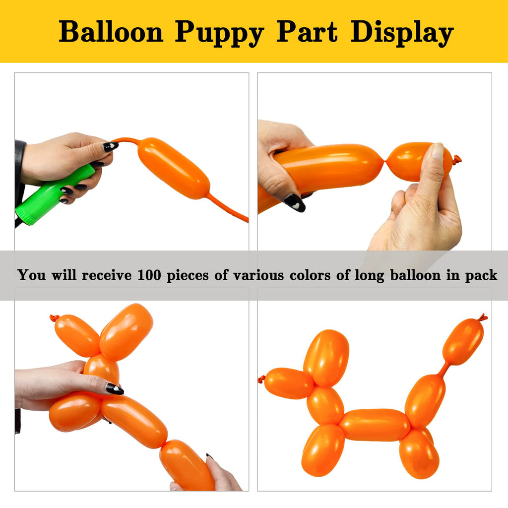 ASIYUHY 260 Long Balloons – 100 Pack Twisting Animal Balloons in Assorted Colors