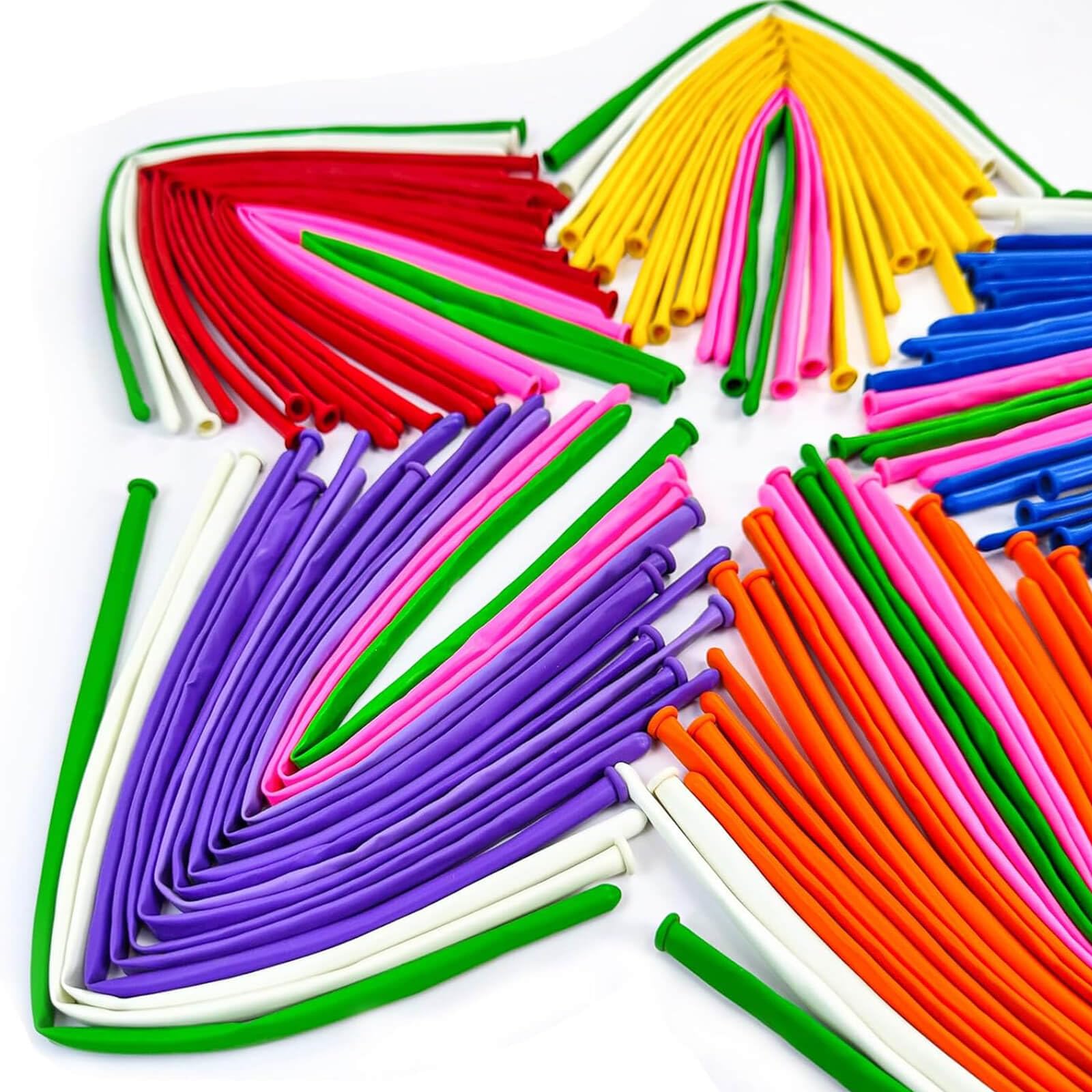 ASIYUHY 260 Long Balloons – 100 Pack Twisting Animal Balloons in Assorted Colors