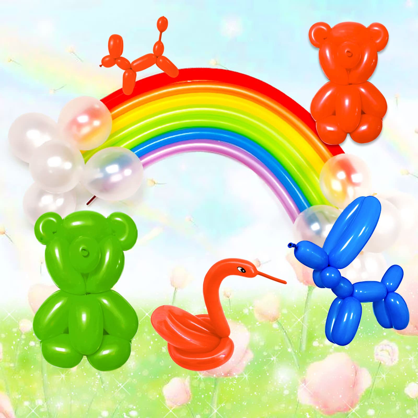 ASIYUHY 260 Long Red Balloons – 100 Pack, Durable Twistable Latex for Animal Shapes