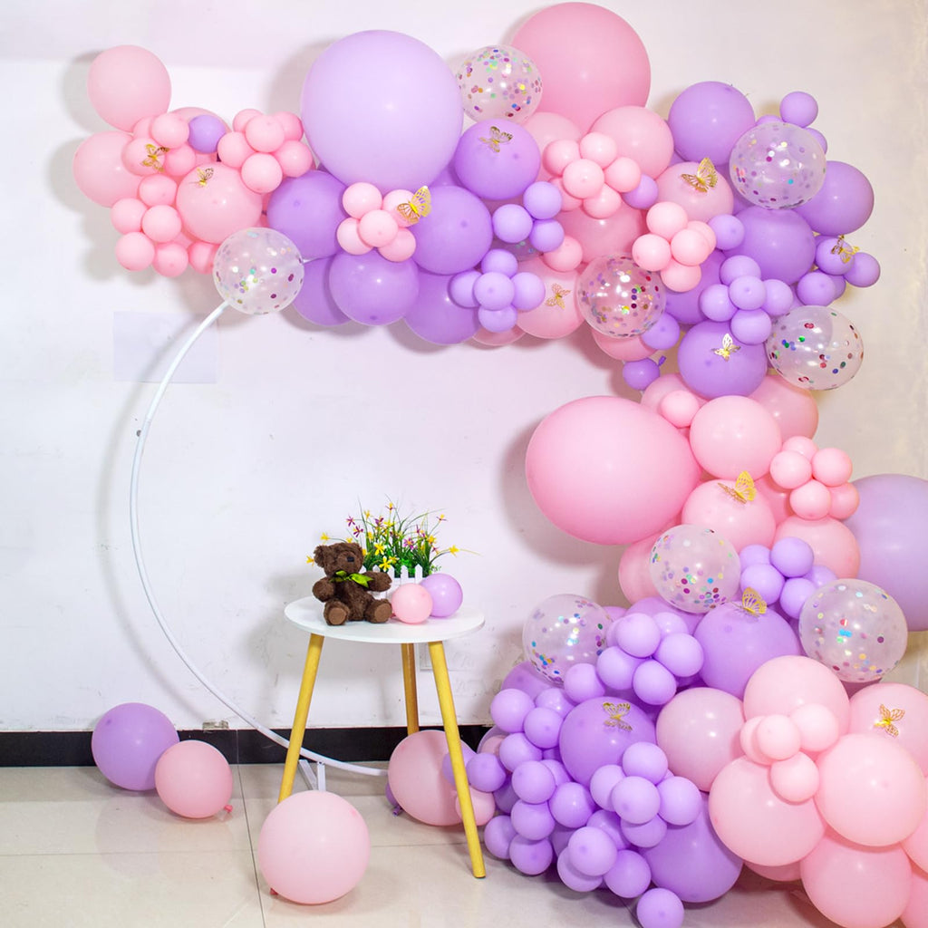 ASIYUHY Pink & Purple Balloons 100 Pack | 12 Inch Latex Party Decor