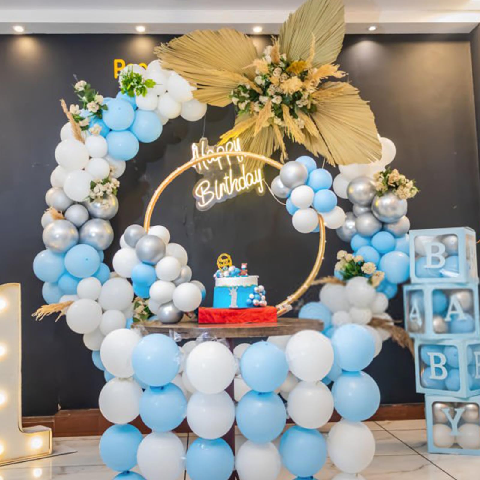 ASIYUHY Pastel Blue Latex Balloons - 100 Pack, 12 inch for Baby Shower, Birthday, Gender Reveal