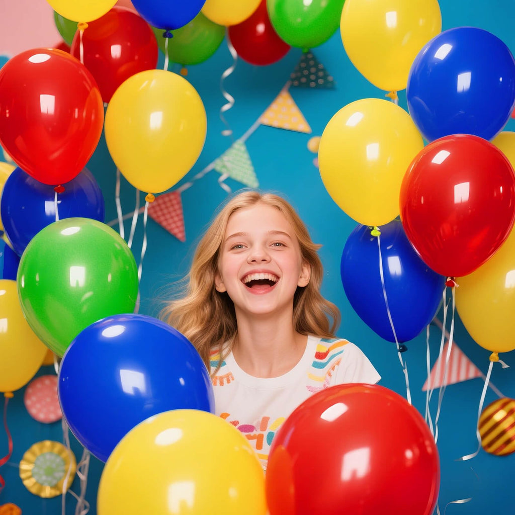 ASIYUHY 100 Pack 12 Inch Matte Latex Balloons – Red Blue Green Yellow for Carnival Birthday Baby Shower Balloon Arch