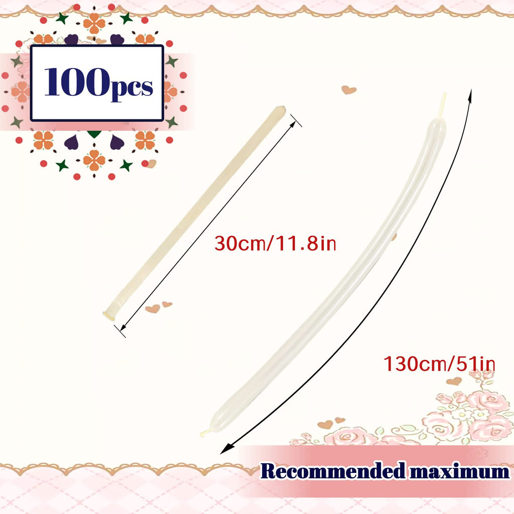 ASIYUHY 260 Clear Long Balloons – 100 Pack Thick Latex for DIY Animal Balloons, Party Decor