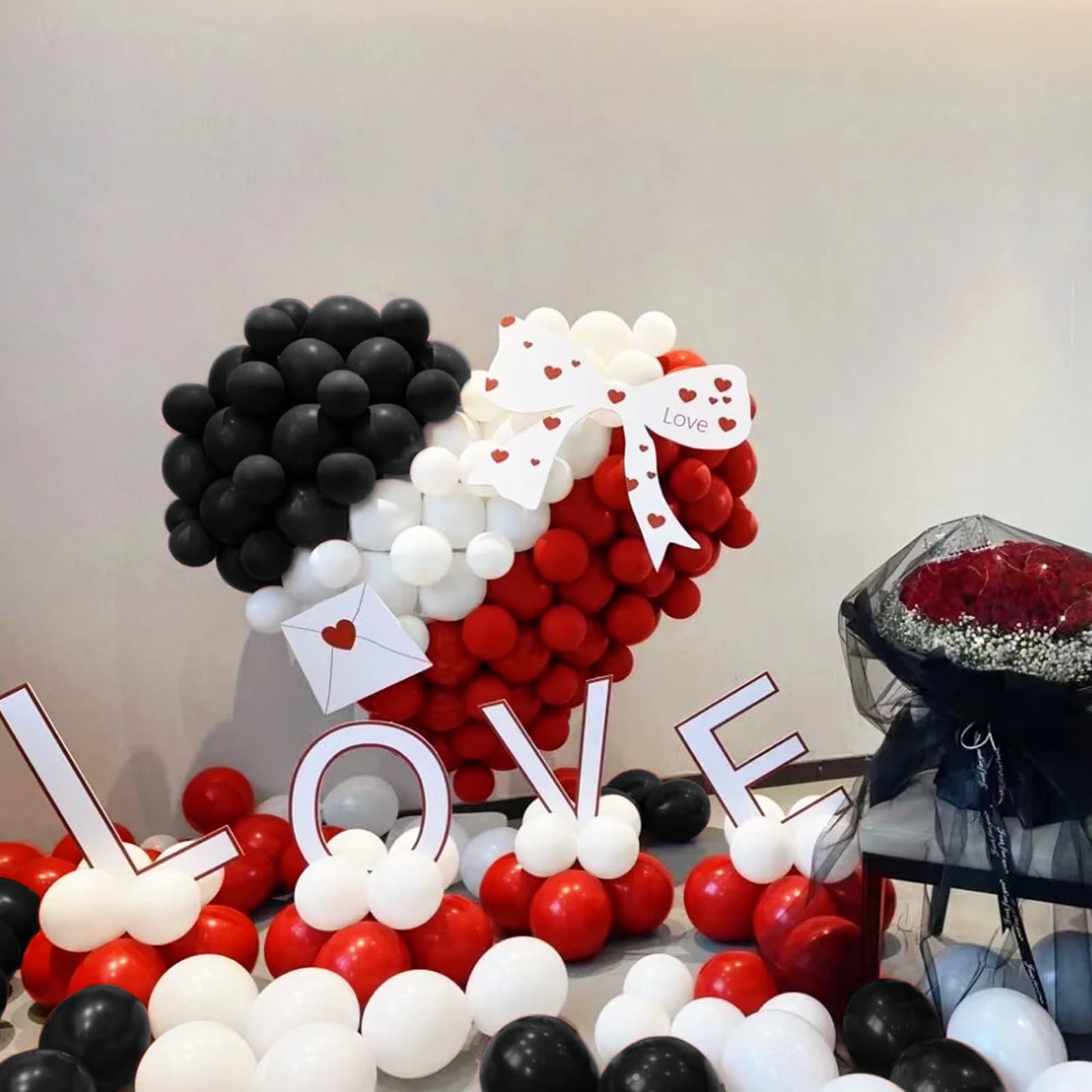 ASIYUHY Red and Black Balloons – 100 Pack, 12-Inch Matte Latex Party Decor for Birthdays, Graduations & More