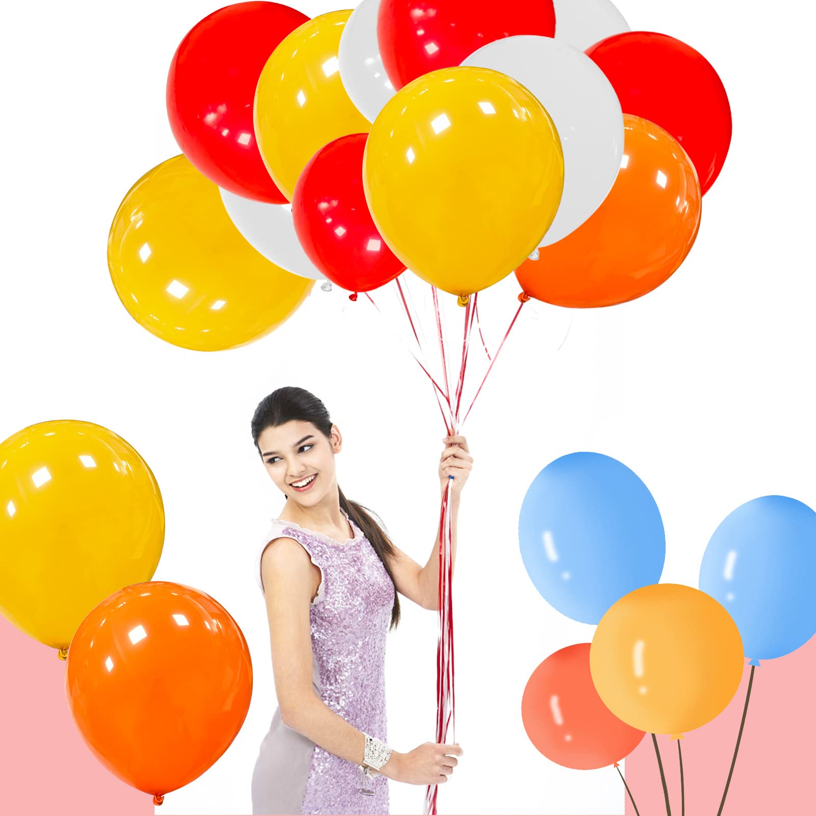 ASIYUHY 18 Inch Yellow Balloons — 12 Pack Large Latex Balloons for Weddings, Birthdays, Baby Showers