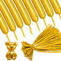 ASIYUHY Metallic 260 Gold Long Balloons Chrome — 100 Pack for DIY Animal Shapes, Weddings & Parties