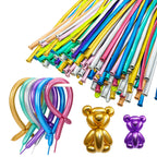 ASIYUHY Metallic 260 Long Balloons – 100 Pack Multicolor Twisting Animals