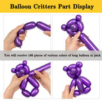 ASIYUHY Metallic 260 Long Balloons – 100 Pack Multicolor Twisting Animals