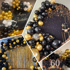 ASIYUHY 100pcs Black & Gold Balloons – 12in Metallic Latex Party Decor