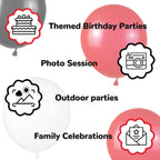 ASIYUHY Red and Black Balloons – 100 Pack, 12-Inch Matte Latex Party Decor for Birthdays, Graduations & More