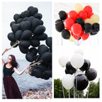 ASIYUHY 100pcs Black and White 12-Inch Balloons – Thickened Latex Party Decorations