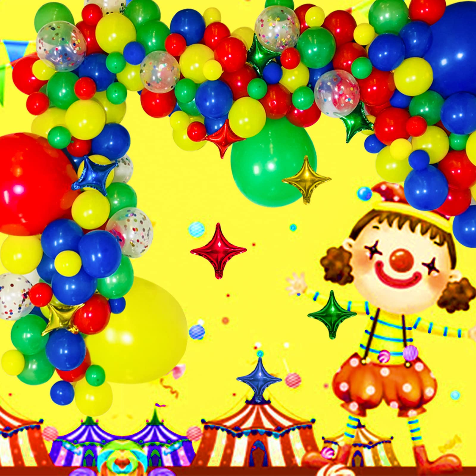 ASIYUHY 100 Pack 12 Inch Matte Latex Balloons – Red Blue Green Yellow for Carnival Birthday Baby Shower Balloon Arch