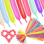 ASIYUHY Pastel 260 Long Balloons Pack — 100 Count for DIY Animal Shapes