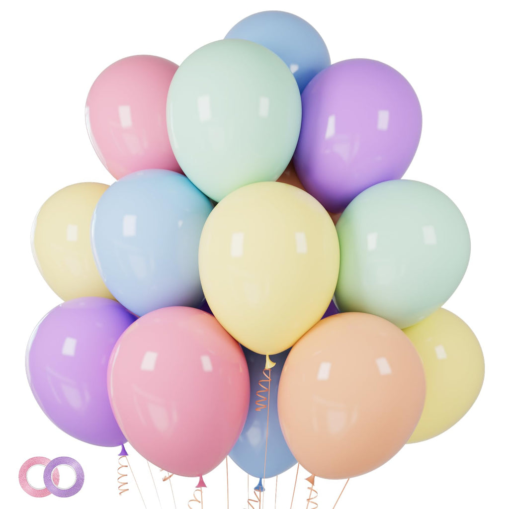 ASIYUHY Pastel Balloons – 100 Pack 12 Inch Latex Party Balloons for Birthday, Baby Shower, Wedding